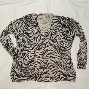 Show Me Your MuMu Hug Me Zebra Print Pullover Sweater Size M